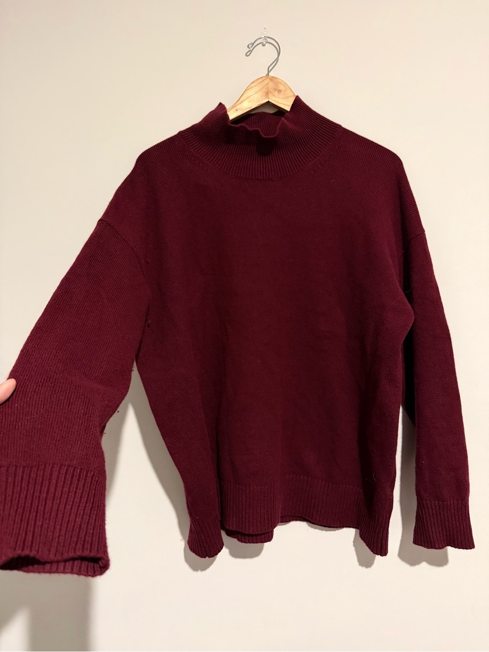 Banana Republic Women’s Burgundy Cotton Wool Blend Sweater